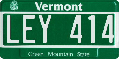 VT license plate LEY414