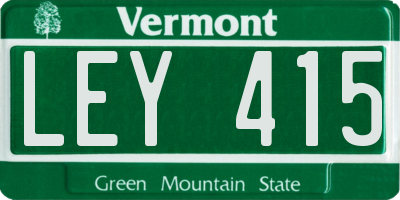 VT license plate LEY415