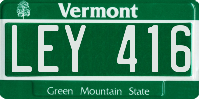 VT license plate LEY416