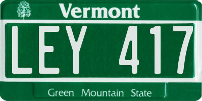 VT license plate LEY417