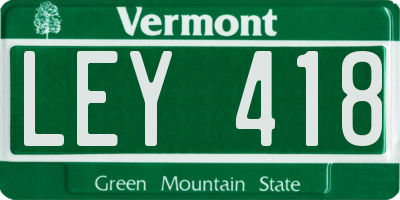 VT license plate LEY418