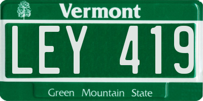 VT license plate LEY419
