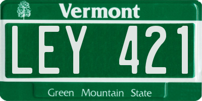 VT license plate LEY421