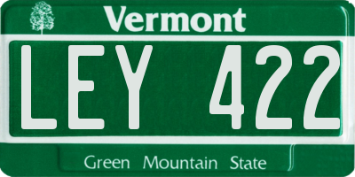 VT license plate LEY422