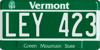 VT license plate LEY423