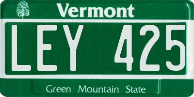 VT license plate LEY425