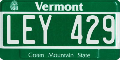 VT license plate LEY429