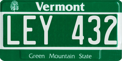 VT license plate LEY432
