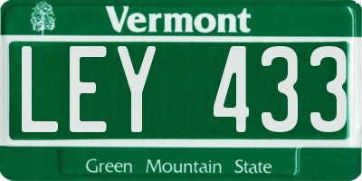 VT license plate LEY433
