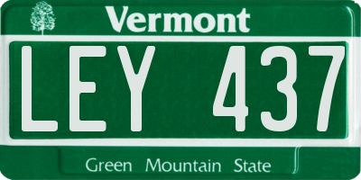 VT license plate LEY437