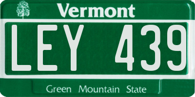 VT license plate LEY439