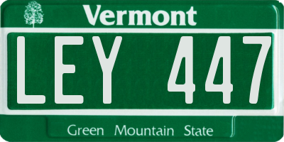 VT license plate LEY447