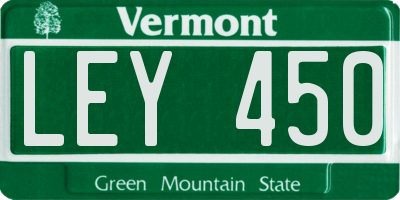 VT license plate LEY450