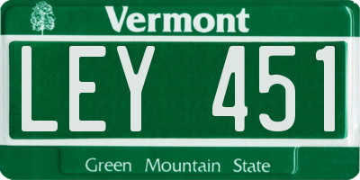 VT license plate LEY451