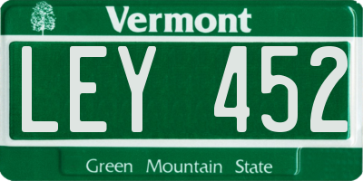 VT license plate LEY452