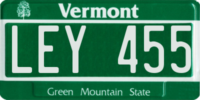 VT license plate LEY455