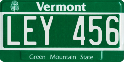 VT license plate LEY456