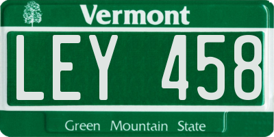 VT license plate LEY458