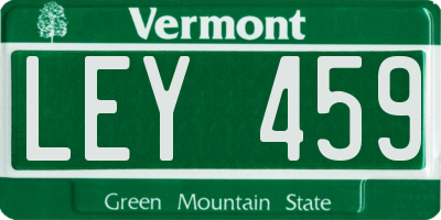 VT license plate LEY459