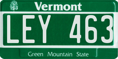 VT license plate LEY463