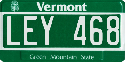 VT license plate LEY468