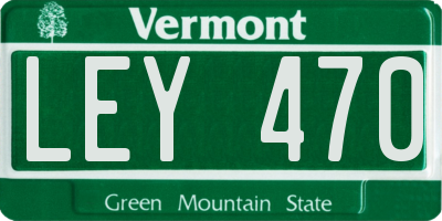 VT license plate LEY470