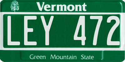 VT license plate LEY472