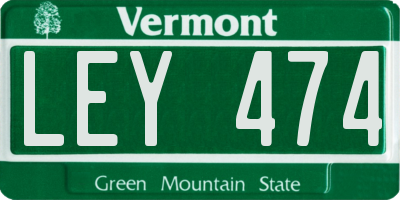 VT license plate LEY474