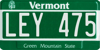 VT license plate LEY475