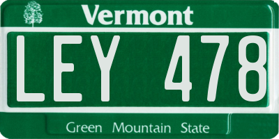 VT license plate LEY478