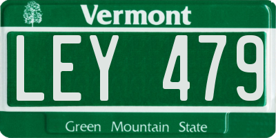 VT license plate LEY479