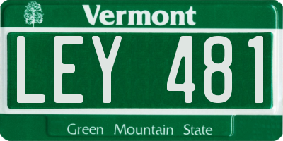 VT license plate LEY481