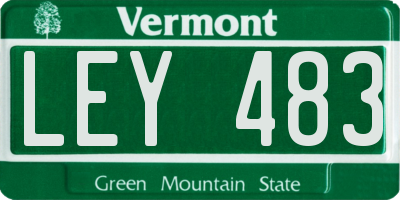 VT license plate LEY483