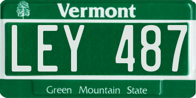 VT license plate LEY487