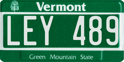 VT license plate LEY489