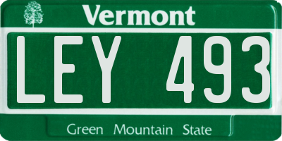 VT license plate LEY493