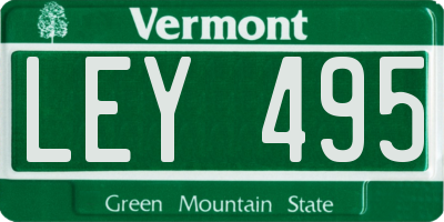 VT license plate LEY495