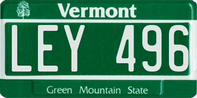 VT license plate LEY496