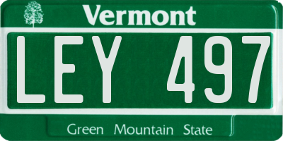 VT license plate LEY497