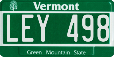 VT license plate LEY498