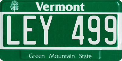 VT license plate LEY499