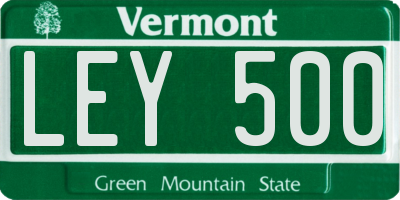 VT license plate LEY500