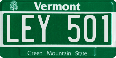 VT license plate LEY501