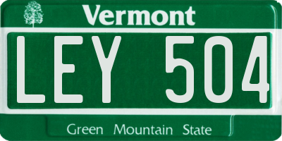 VT license plate LEY504