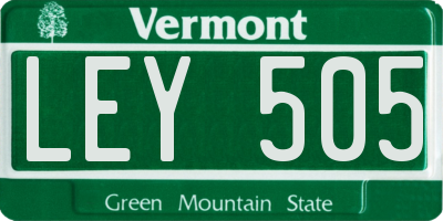 VT license plate LEY505