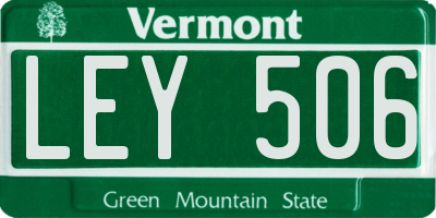VT license plate LEY506