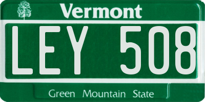 VT license plate LEY508