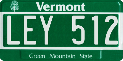 VT license plate LEY512