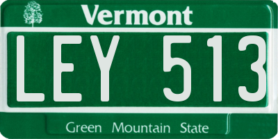 VT license plate LEY513
