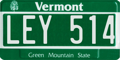 VT license plate LEY514